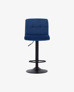 DUHOME blue velvet adjustable bar stools dark blue details