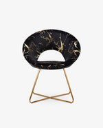 DUHOME New York luxury papasan chair black front view