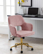 DUHOME fabric swivel desk chair pink