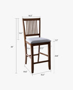 25" Ventura Slat-Back Wood Counter Stools Set of 2
